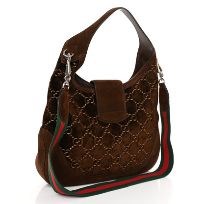 Gucci Velvet GG Monogram Web Medium Dionysus Hobo Brown 3 of 10