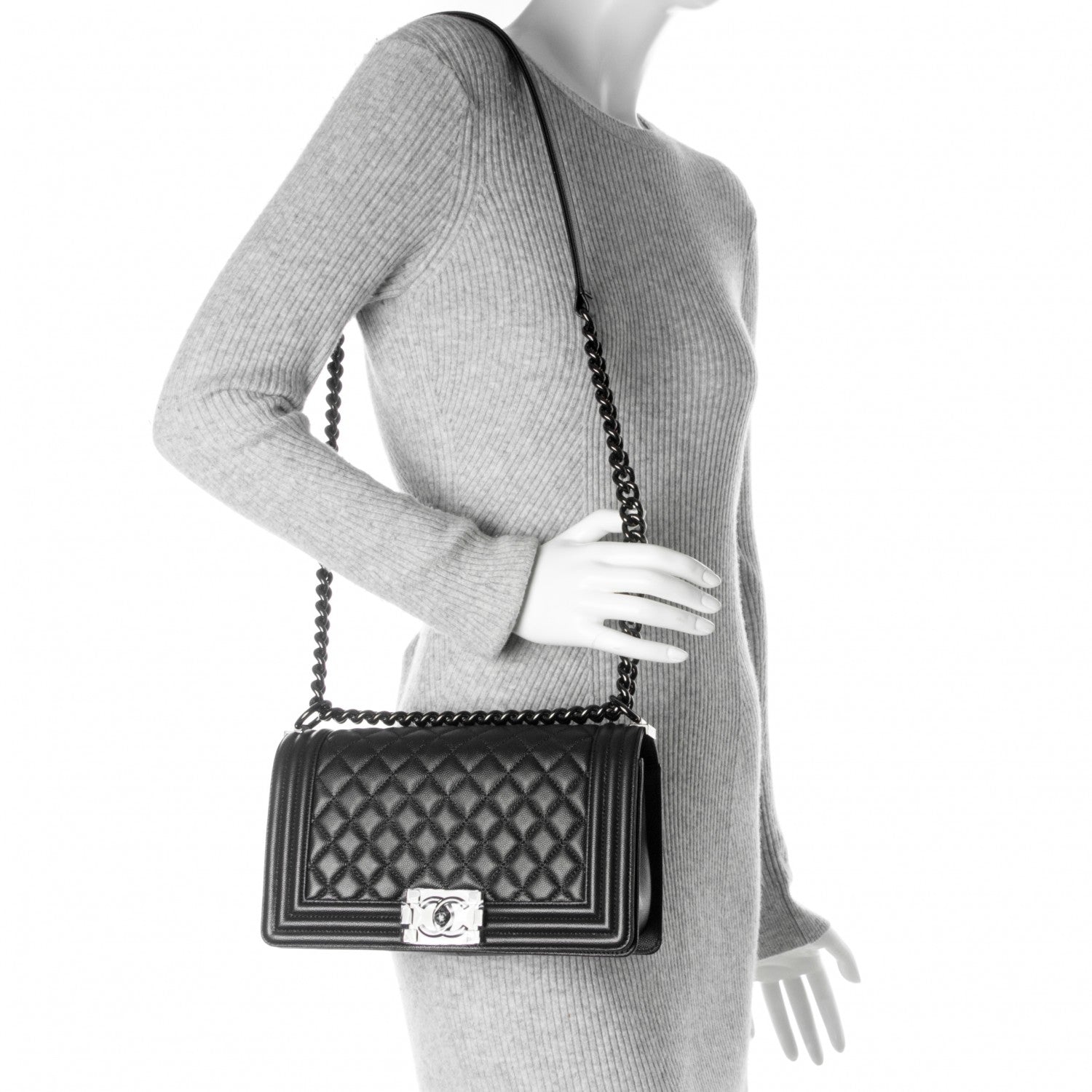 Chanel Caviar Quilted Medium Boy Flap So Black 2 of 7