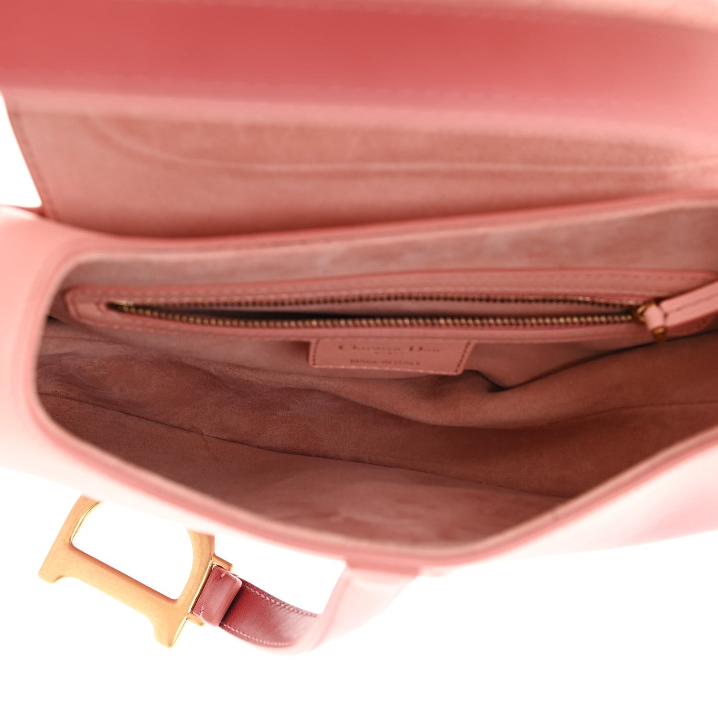 Gradient Calfskin Saddle Bag Pink
