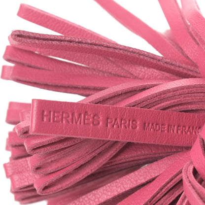 Hermes Lambskin Carmen Tassel Key Holder Rose Azalee 4 of 4