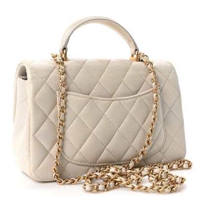 Chanel Iridescent Lambskin Quilted Mini Top Handle Rectangular Flap White 3 of 10