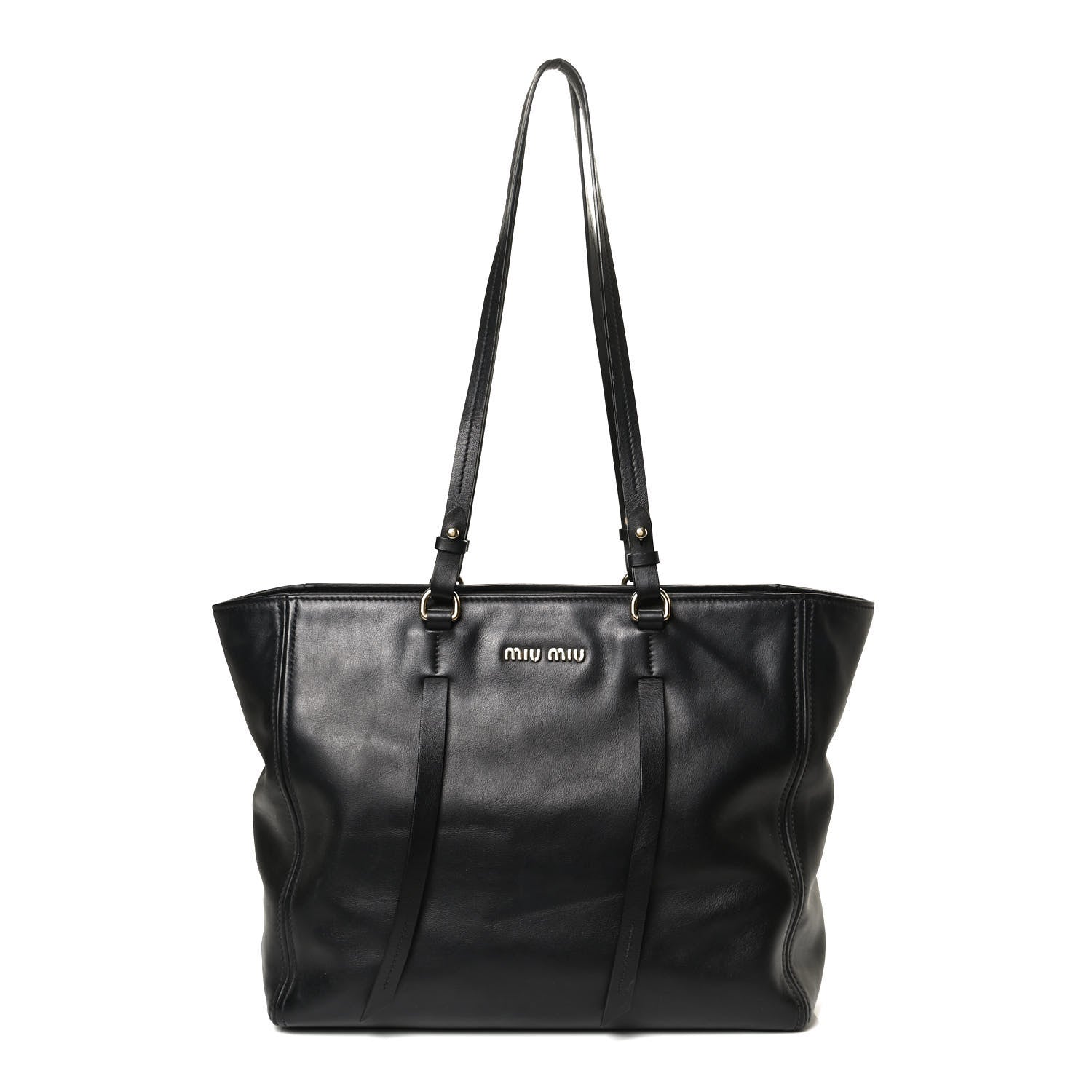 Miu Miu Vitello Soft Calfskin Tote Black 1 of 9