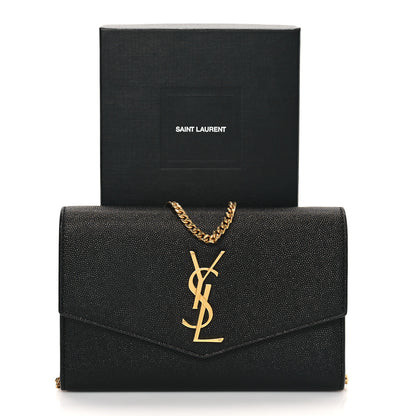 Saint Laurent Grain de Poudre Uptown Chain Wallet Black 12 of 12