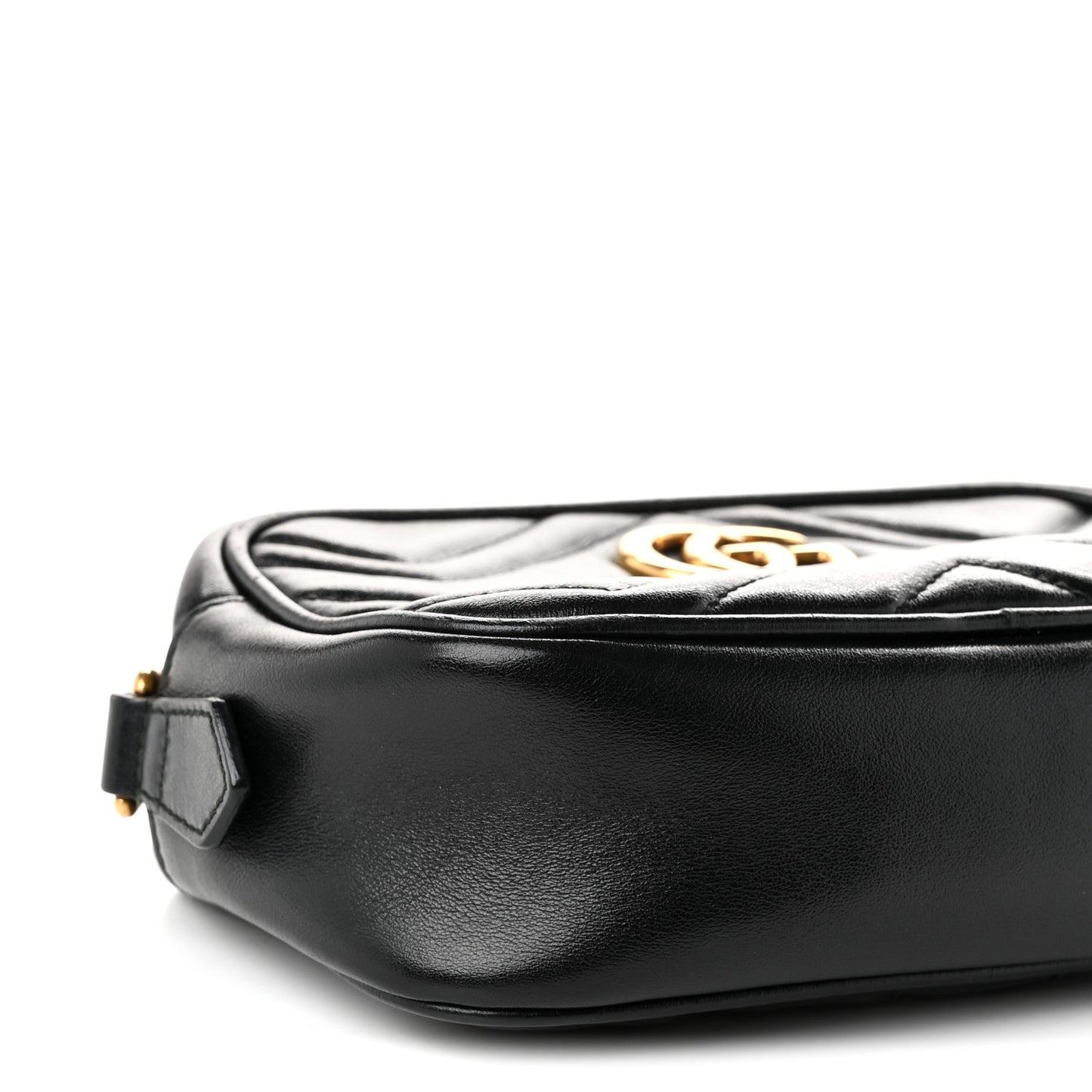 Calfskin Matelasse Mini GG Marmont Chain Shoulder Bag Black