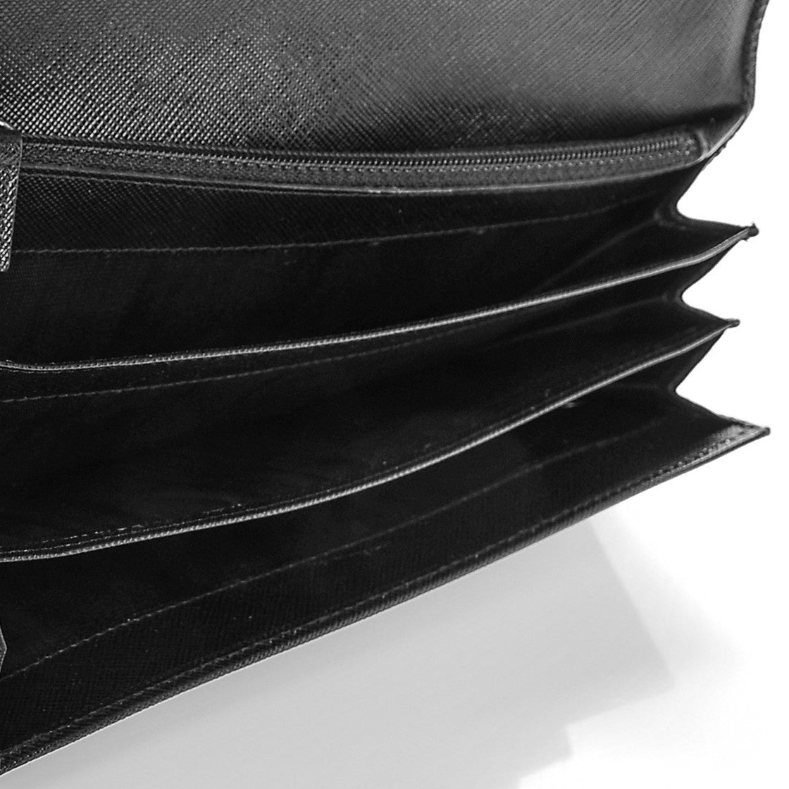 Saffiano Continental Flap Wallet Nero Black