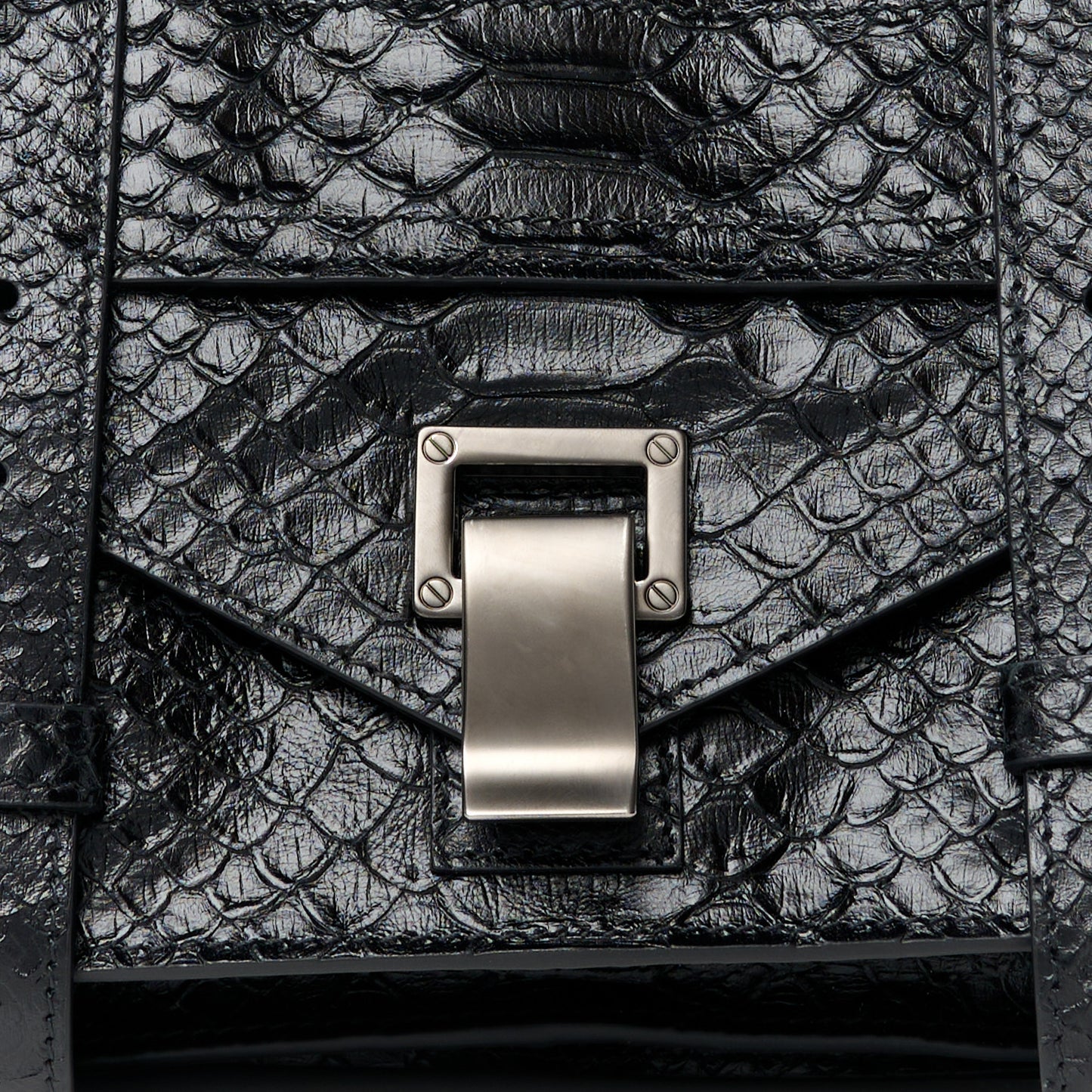 PROENZA SCHOULER Snakeskin Tiny PS1 Satchel Black