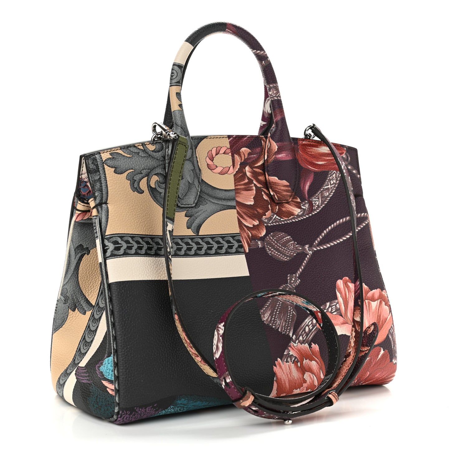 Calfskin Elisabetta Piccolo Print The Studio Bag White Multicolor