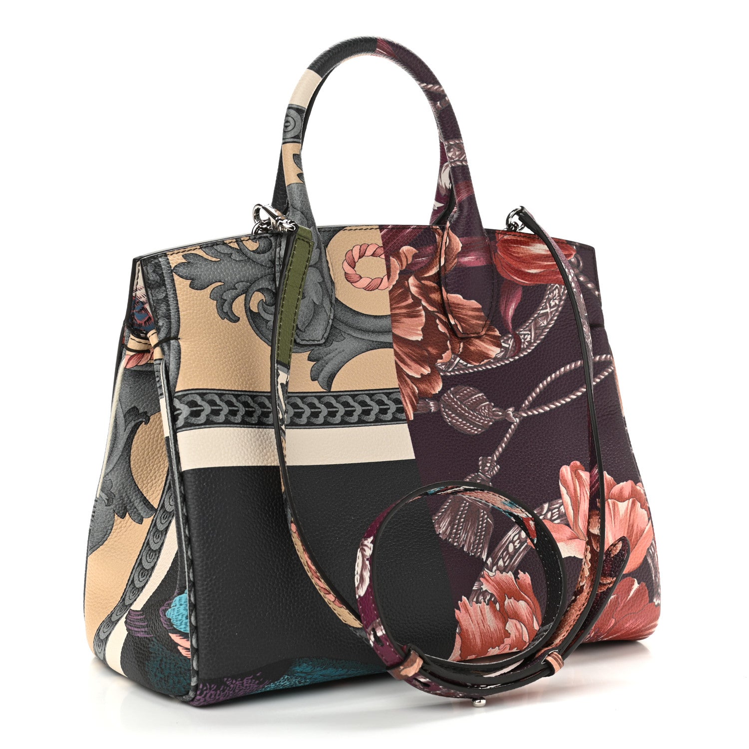 Salvatore Ferragamo Calfskin Elisabetta Piccolo Print The Studio Bag White Multicolor 3 of 9