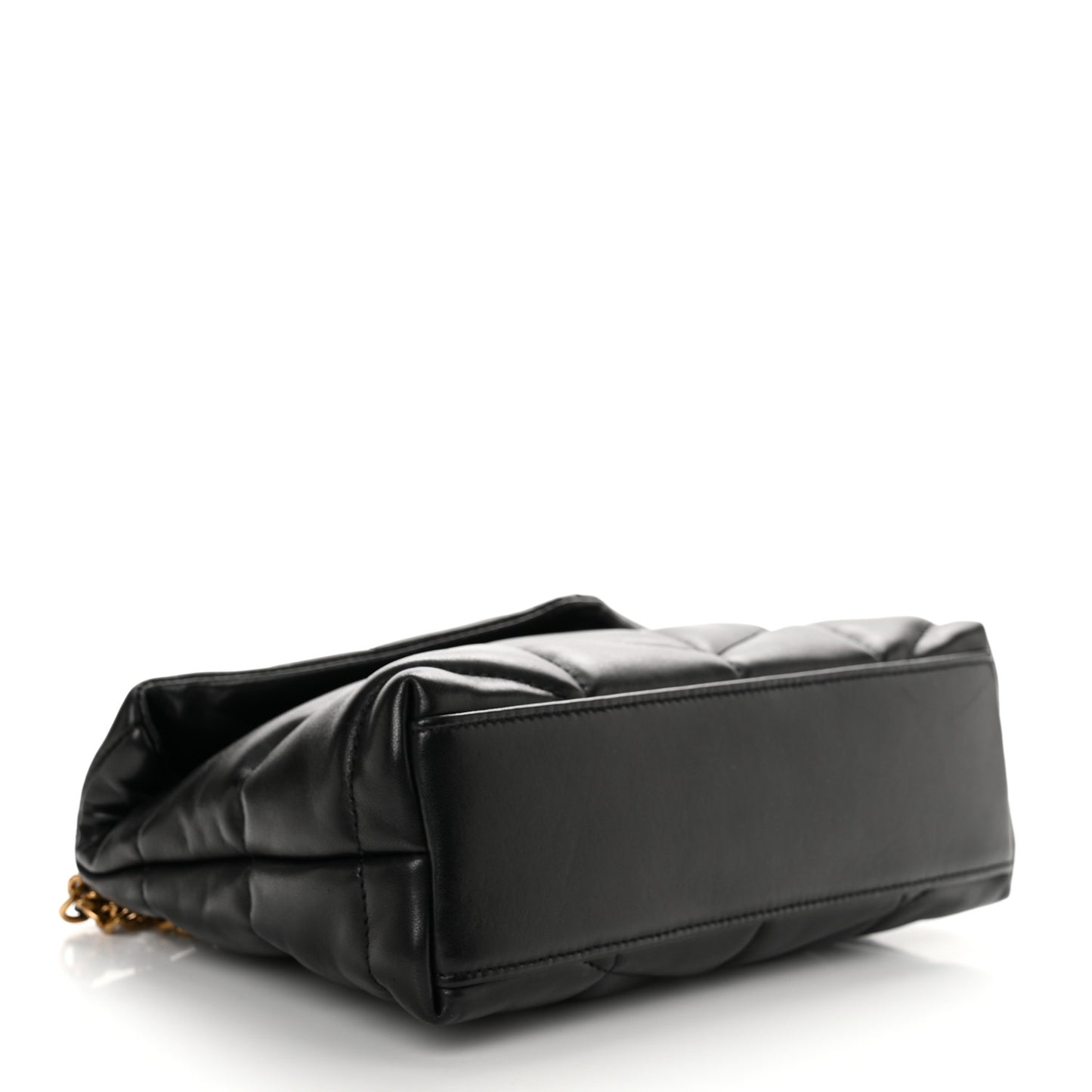 Lambskin Quilted Toy Loulou Puffer Monogram Chain Satchel Black