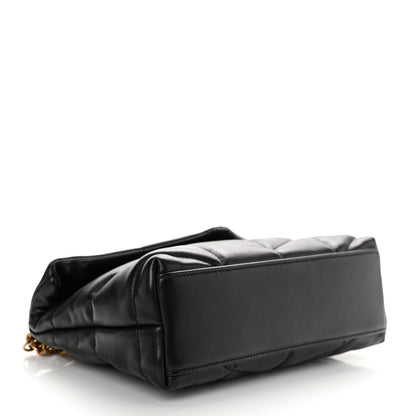 Saint Laurent Lambskin Quilted Toy Loulou Puffer Monogram Chain Satchel Black 4 of 12