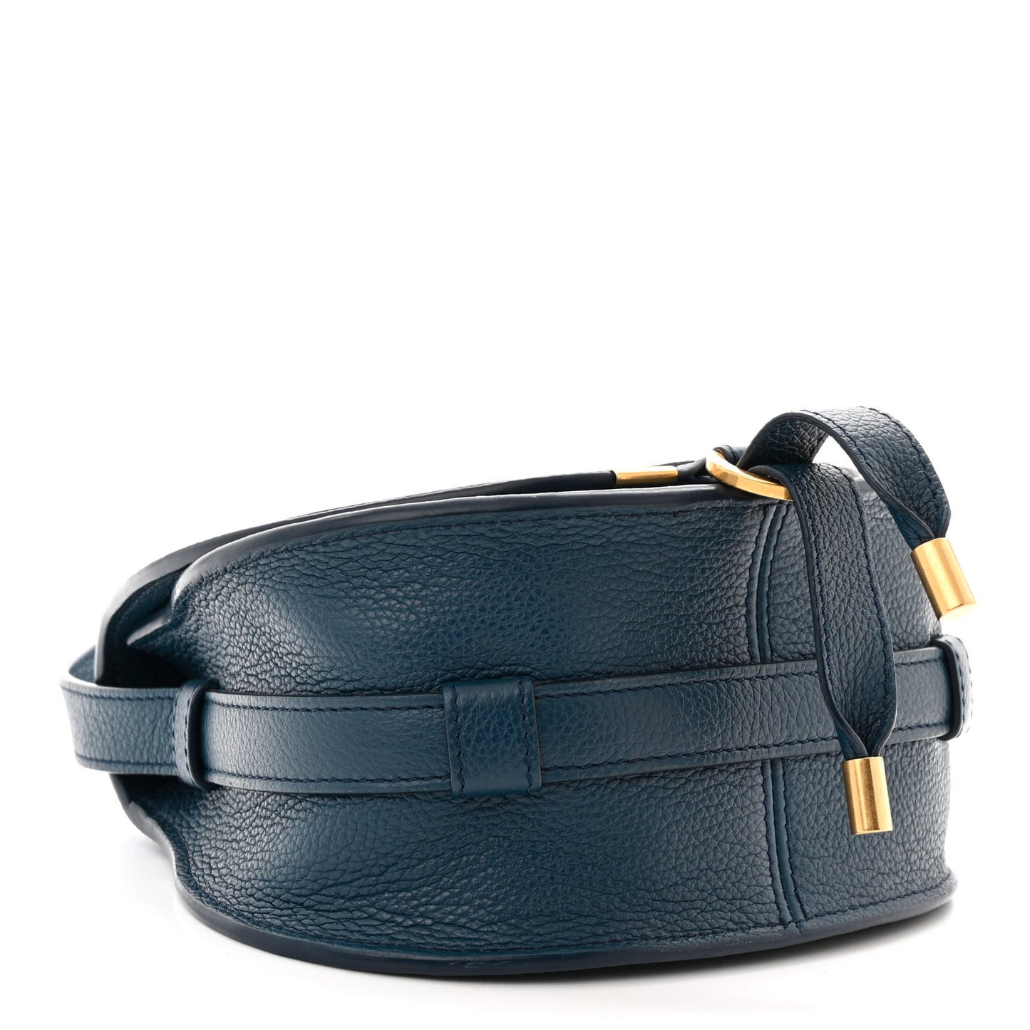 Grained Calfskin Small Marcie Saddle Bag Navy
