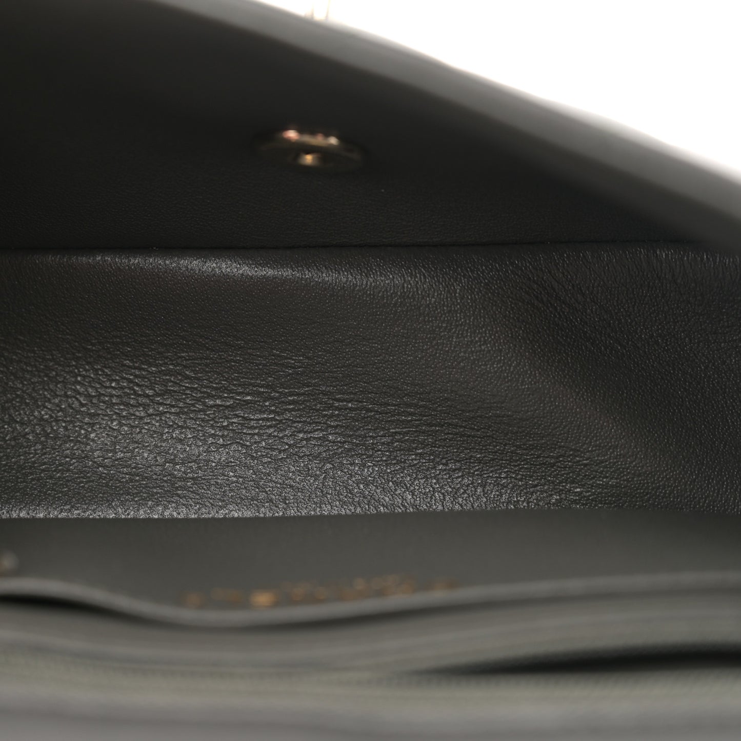 Lambskin Quilted Mini Rectangular Flap Dark Grey