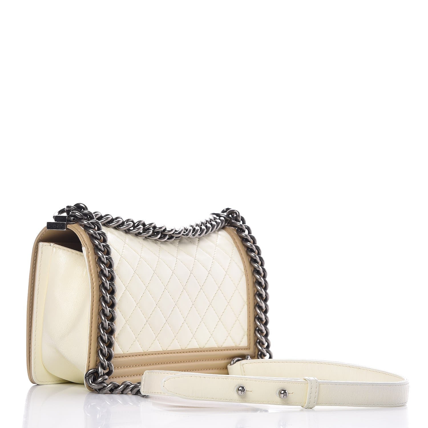 Chanel Lambskin Quilted Medium Boy Flap Beige 3 of 7