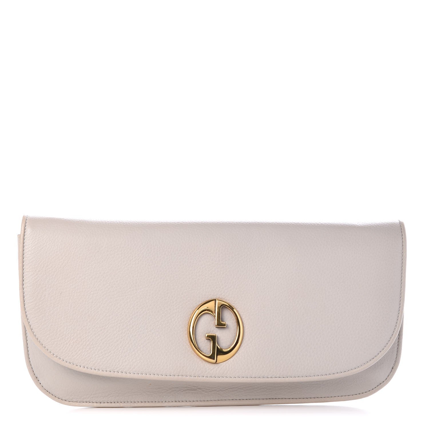 Gucci Pebbled Calfskin 1973 Clutch Off White 1 of 10