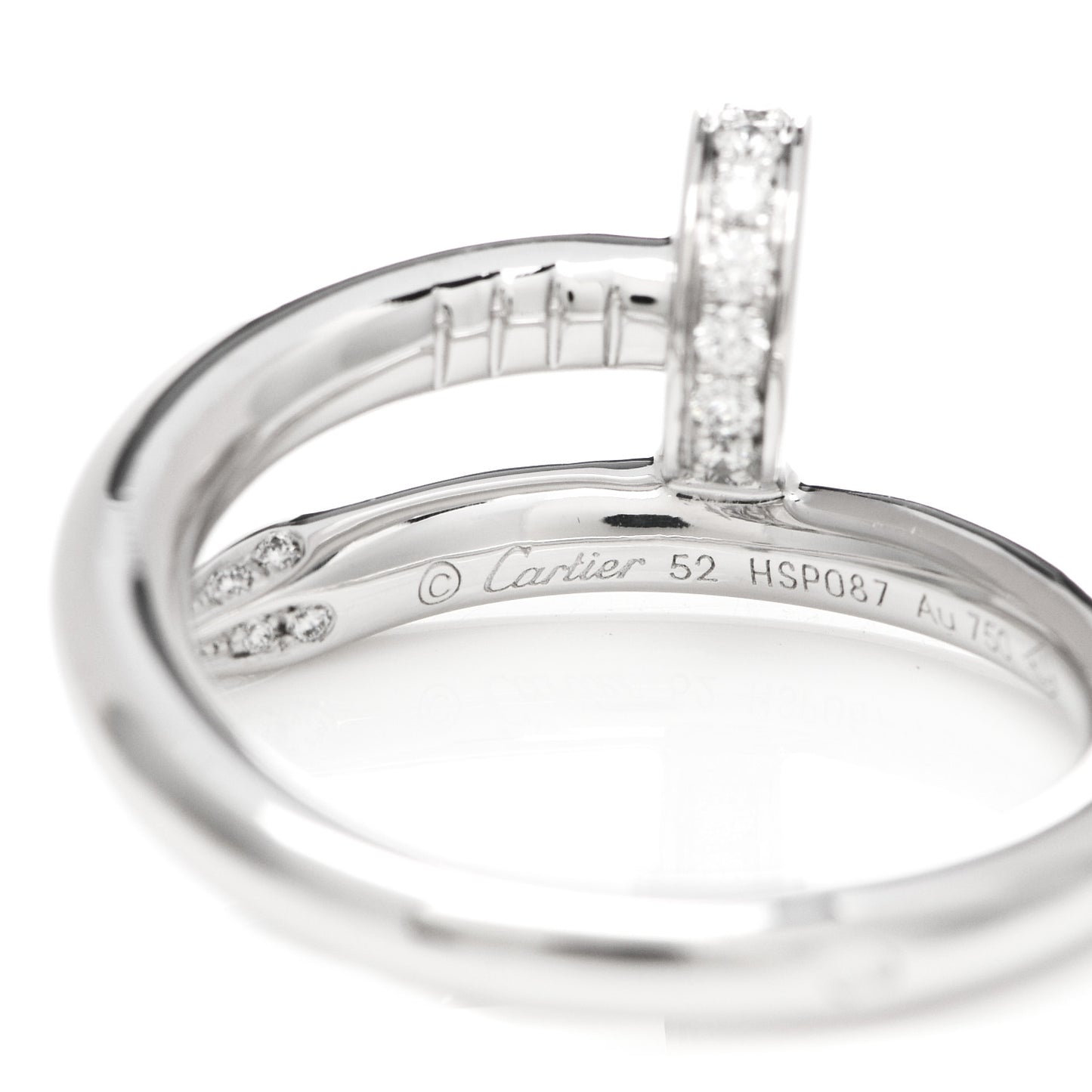 18K White Gold Diamond Juste Un Clou Ring 52 6