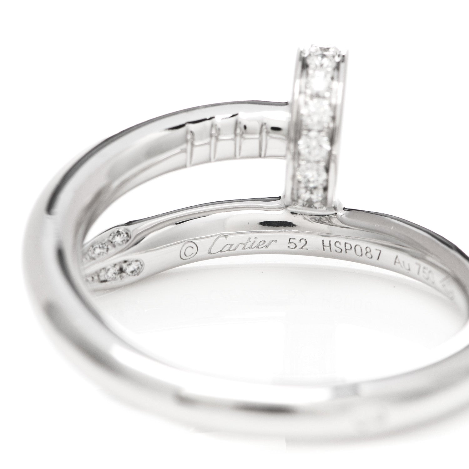 Cartier 18K White Gold Diamond Juste Un Clou Ring 52 6 4 of 6