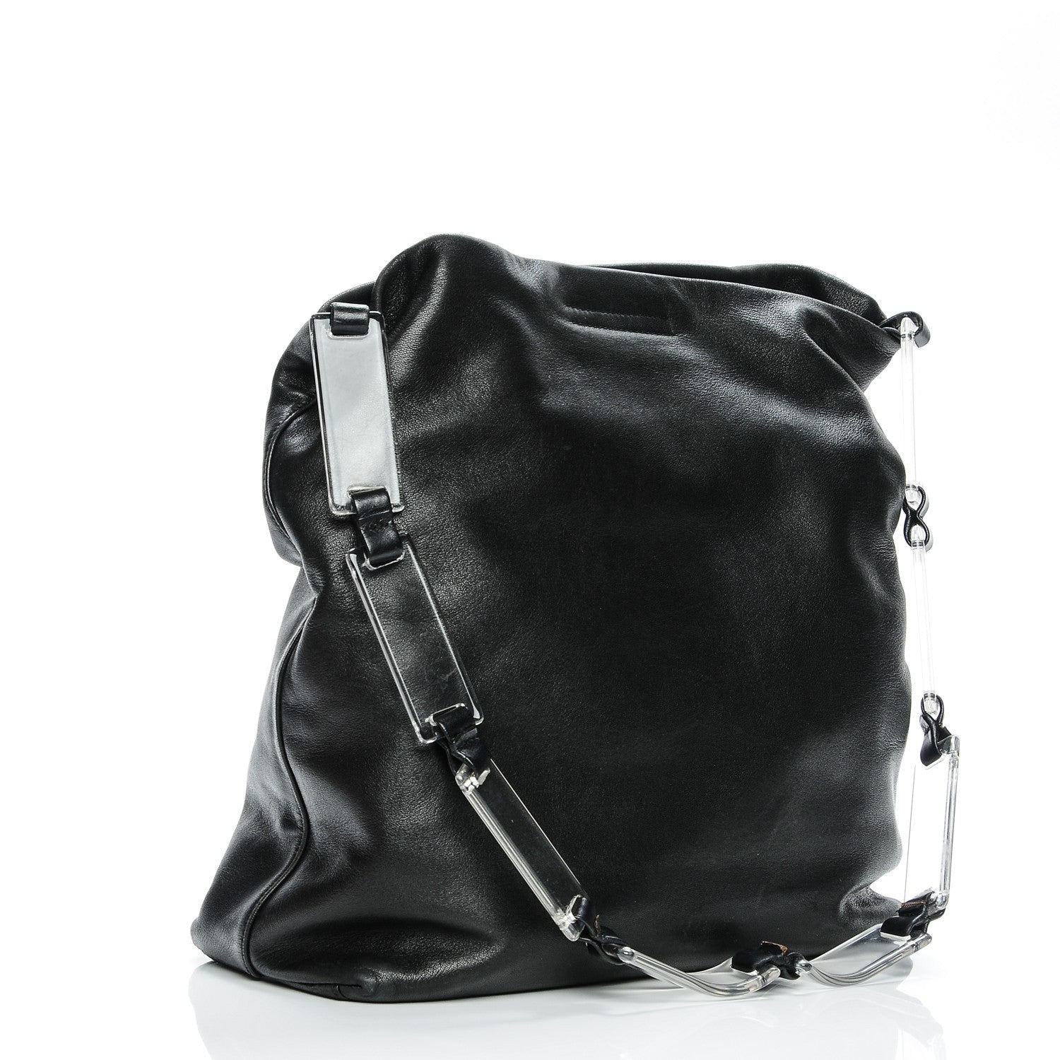Prada Soft Calf Lucite Hobo Nero Black 3 of 11