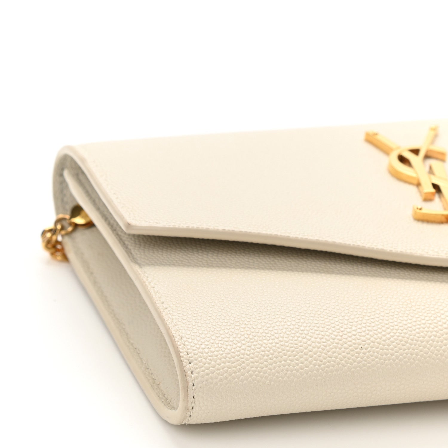 Saint Laurent Grain De Poudre Monogram Uptown Chain Wallet Crema Soft 10 of 11