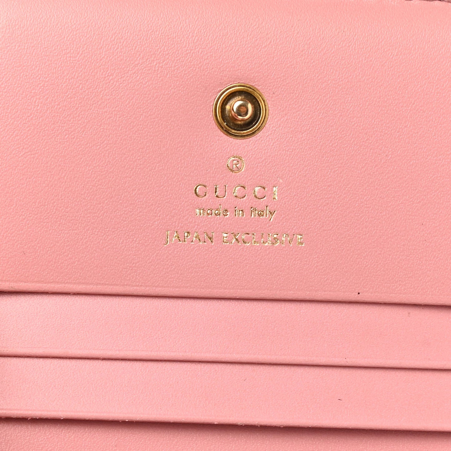 Guccissima Cherries Card Case Wallet Pink