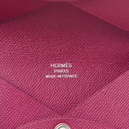 Hermes Epsom Calvi Card Case Rose Pourpre 5 of 7