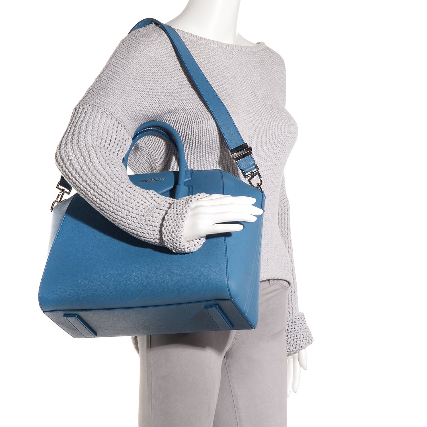 Givenchy Sugar Goatskin Medium Antigona Blue 2 of 12