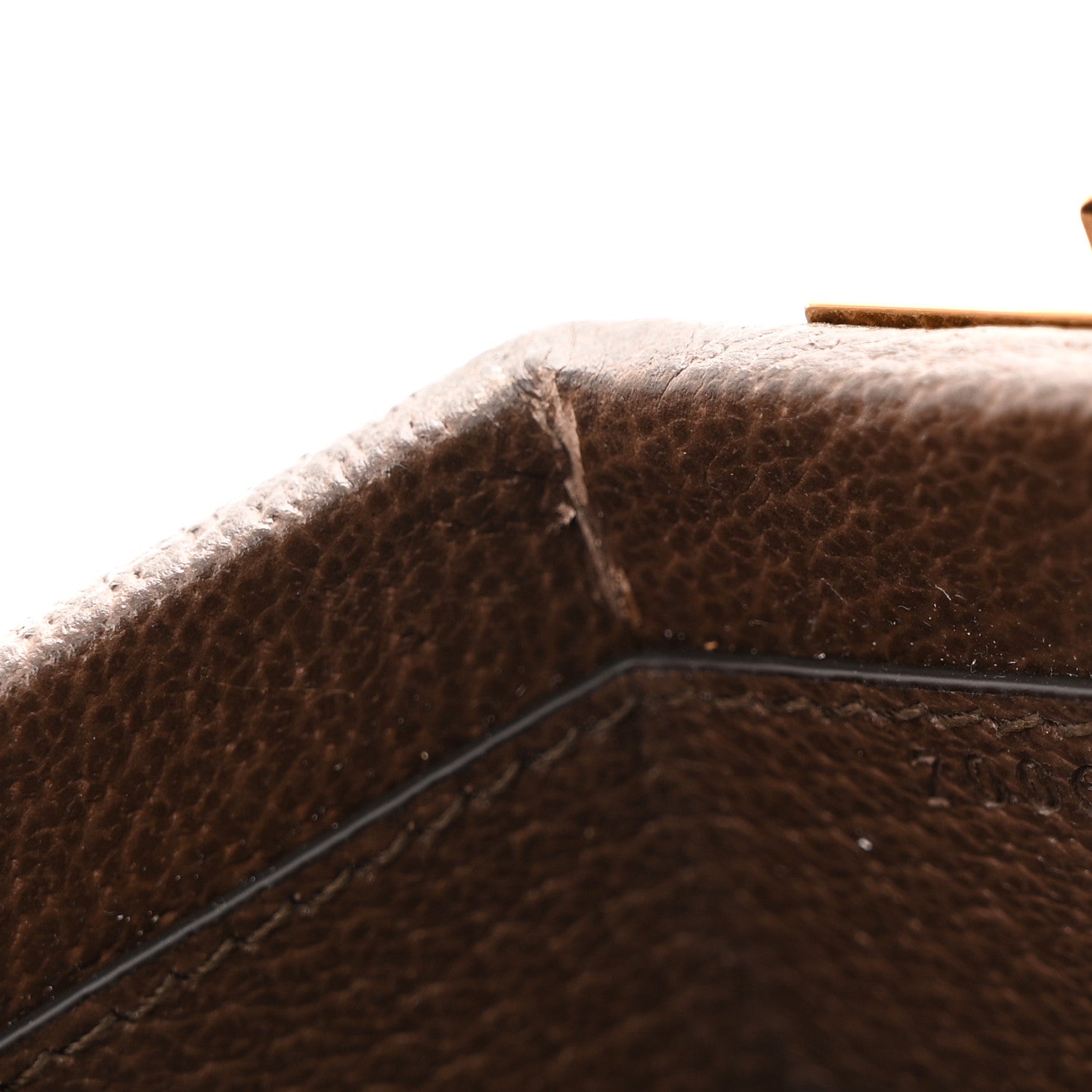 Gucci GG Supreme Monogram Textured Dollar Calfskin Studded Padlock Hexagon Top Handle Case Beige Ebony New Acero 11 of 11