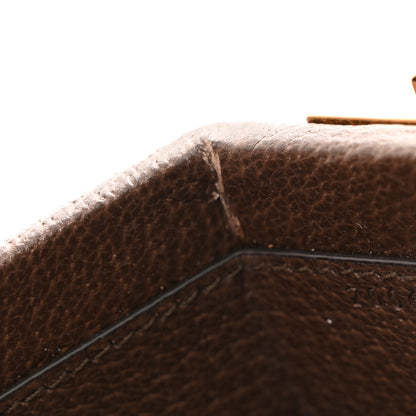 Gucci GG Supreme Monogram Textured Dollar Calfskin Studded Padlock Hexagon Top Handle Case Beige Ebony New Acero 11 of 11