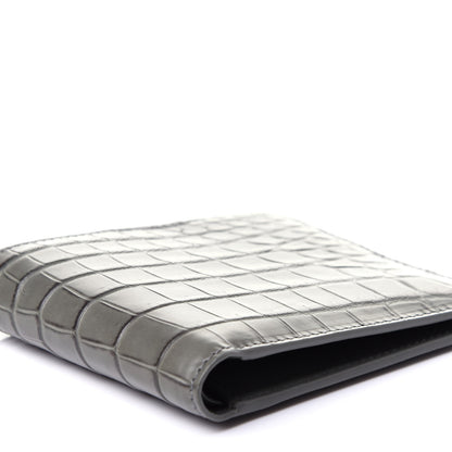 Bottega Veneta Crocodile Bi-Fold Wallet Grey 6 of 10