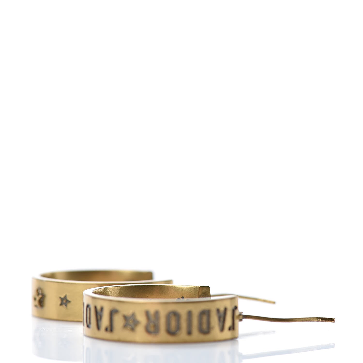 Christian Dior Metal Small J'Adior Star Hoop Earrings Aged Gold 3 of 4