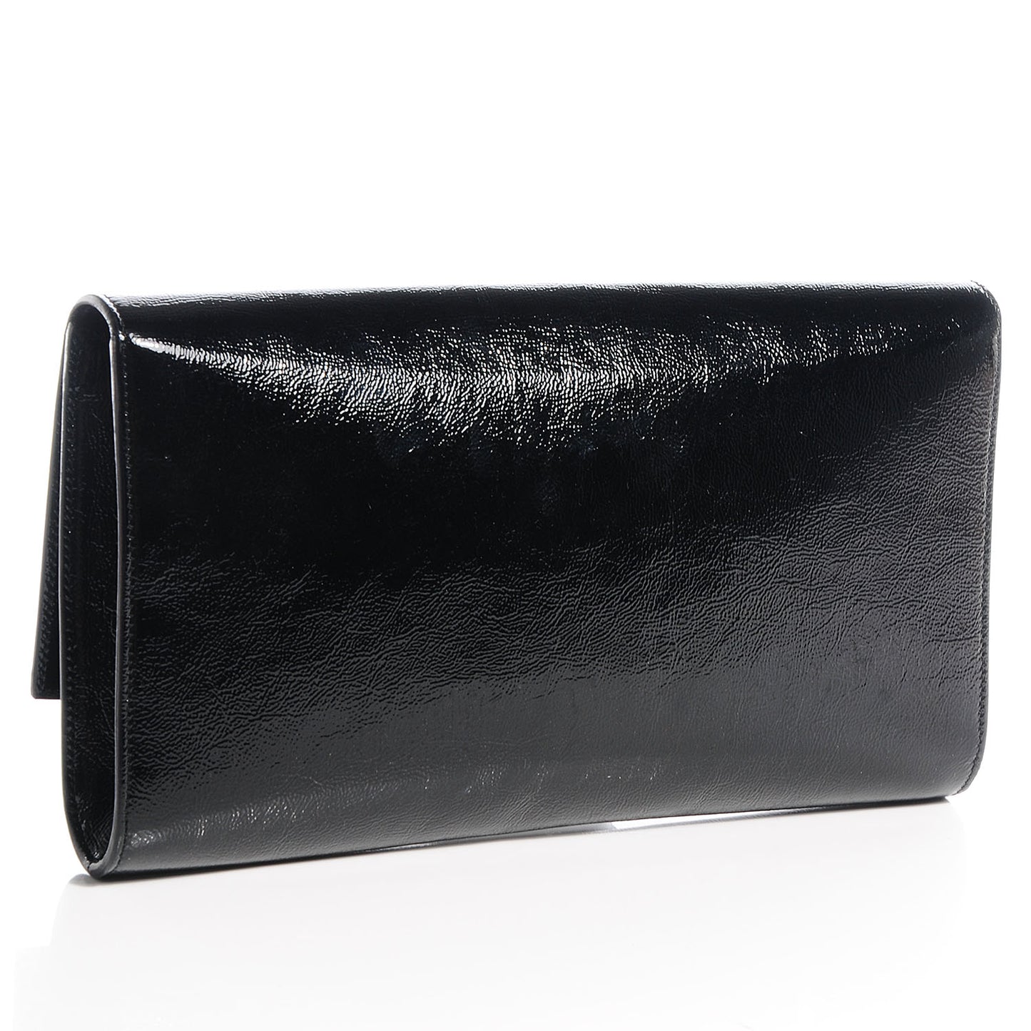 Textured Patent Monogram Large Belle De Jour Clutch Black