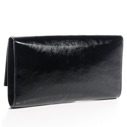 Saint Laurent Textured Patent Monogram Large Belle De Jour Clutch Black 3 of 8