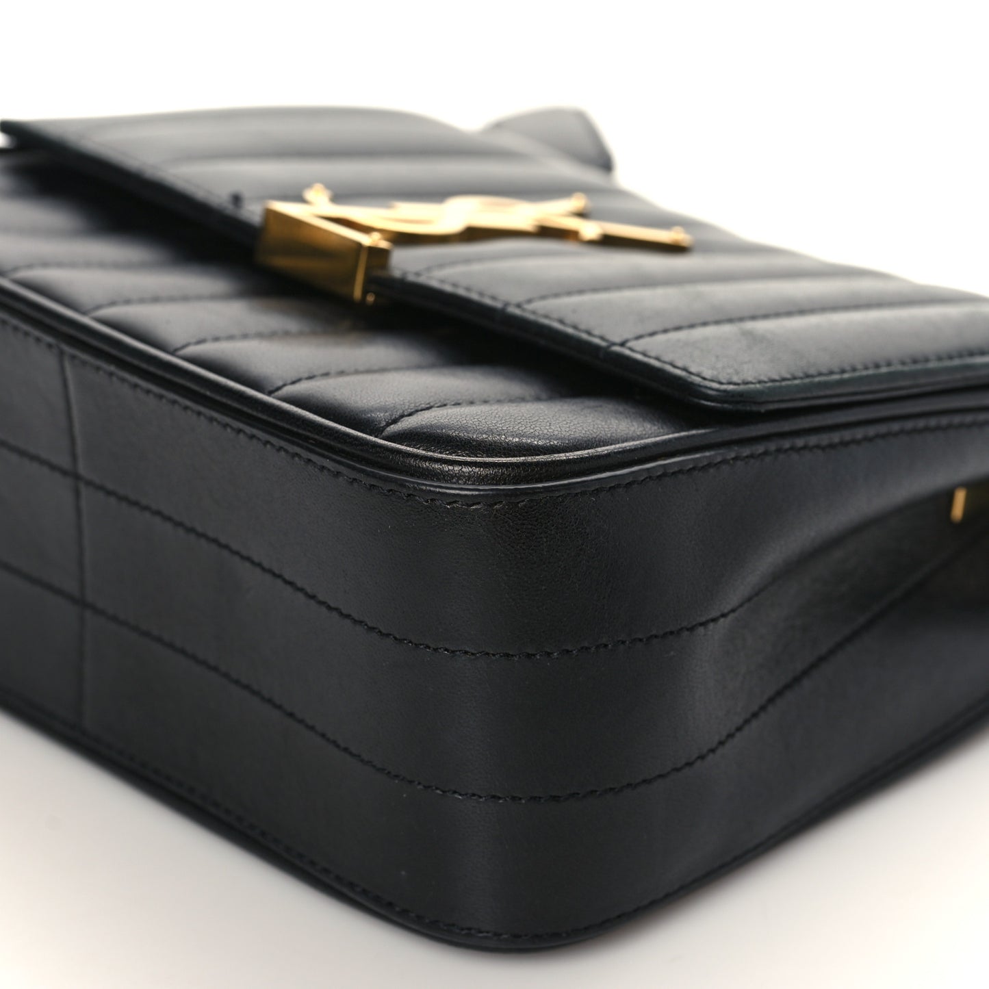 Lambskin Matelasse Monogram Medium Vicky Chain Bag Black
