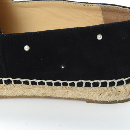 Chanel Suede Pearl CC Espadrilles 41 Black 10 of 10