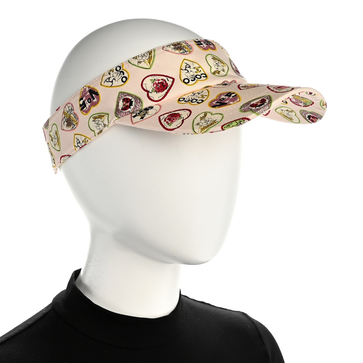Chanel Cotton Canvas Valentine Visor Light Pink Multicolor 2 of 7