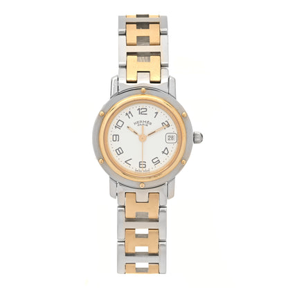 Hermes Stainless Steel 24mm Clipper Quartz Watch Gold 1 of 4