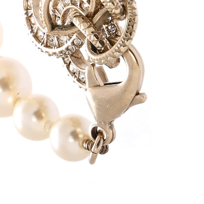 Chanel Graduated Pearl Crystal CC Bracelet Gold 4 of 4