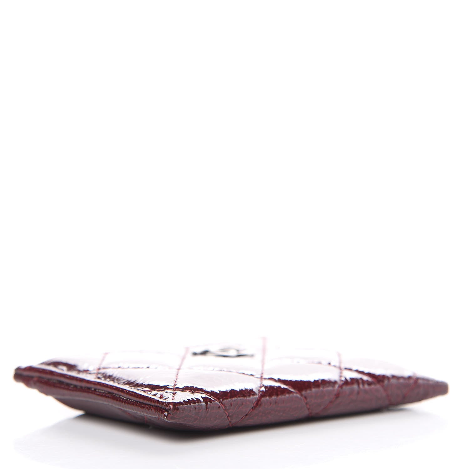 Chanel Distressed Patent Quilted Card Holder Bordeaux 5 of 10