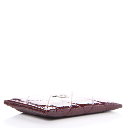 Chanel Distressed Patent Quilted Card Holder Bordeaux 5 of 10