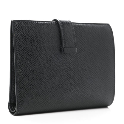 Hermes Epsom Bearn Compact Wallet Black 3 of 7