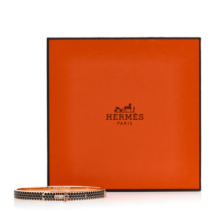 Hermes 18K Rose Gold Black Spinel PM Kelly Pave Bracelet SH 4 of 4