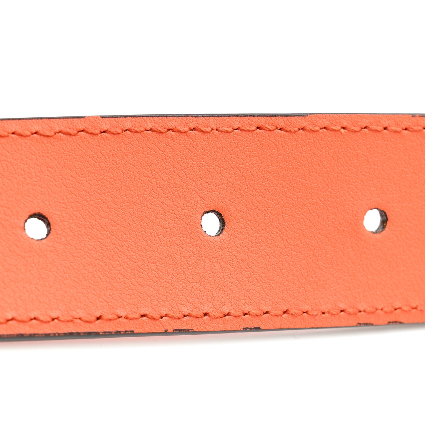 Azalea Calfskin Enamel Monochrome Double G Belt 90 36 Deep Orange