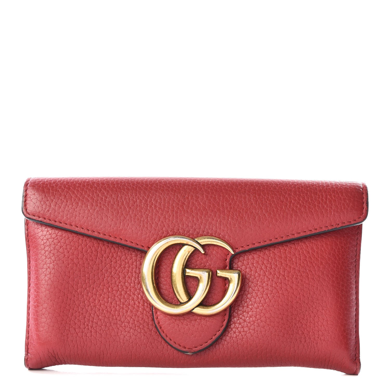 Gucci Cellarius Calfskin GG Marmont Continental Wallet Hibiscus Red 1 of 9