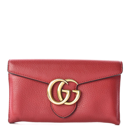 Gucci Cellarius Calfskin GG Marmont Continental Wallet Hibiscus Red 1 of 9
