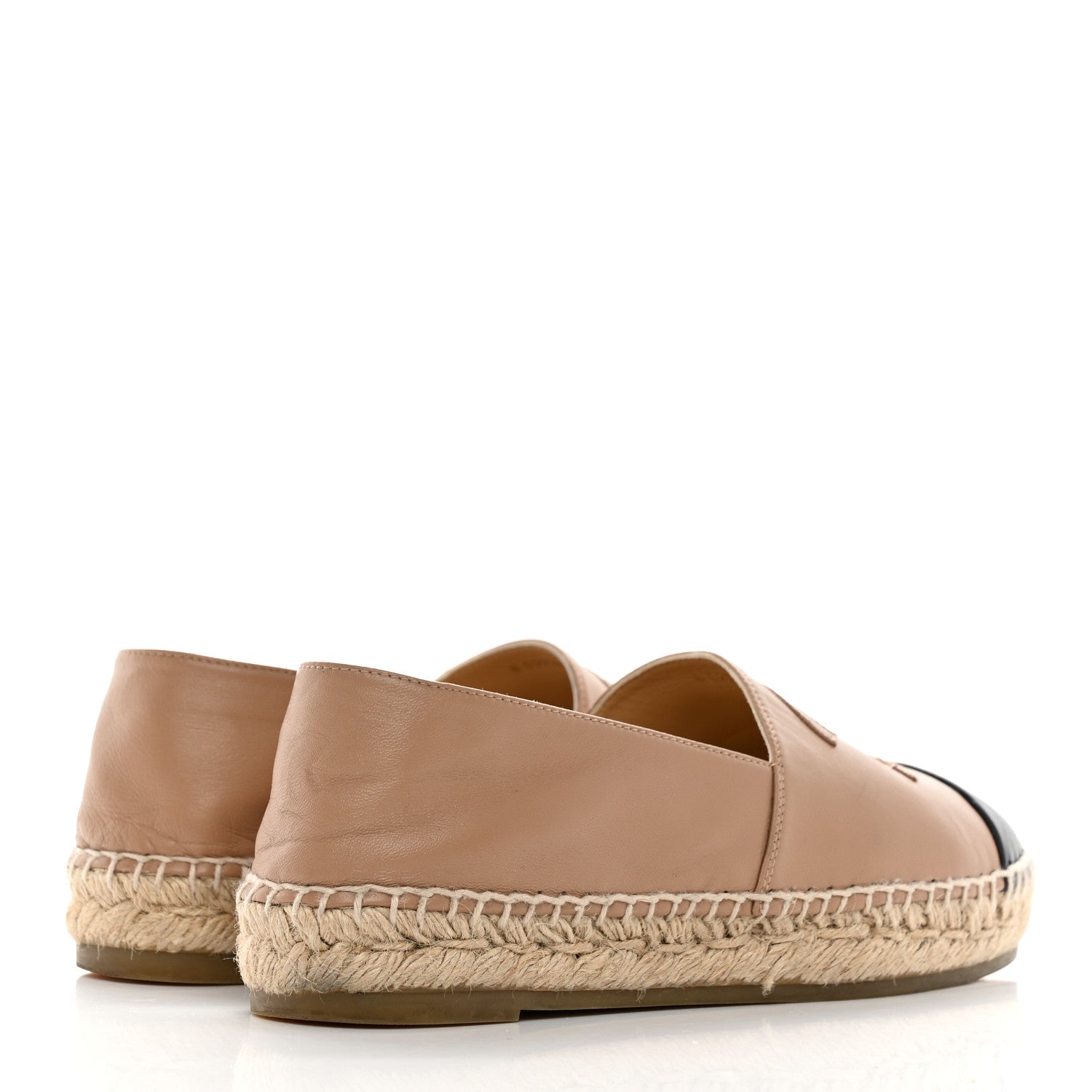 Chanel Lambskin CC Espadrilles 38 Beige Black 4 of 14