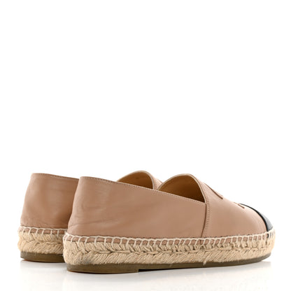 Chanel Lambskin CC Espadrilles 38 Beige Black 4 of 14