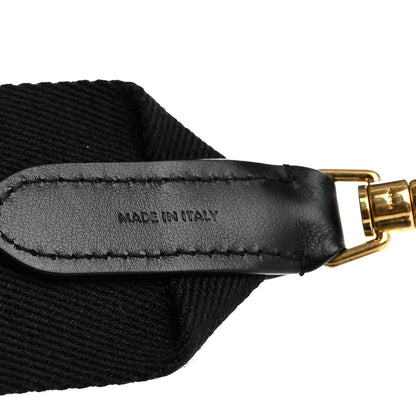 Celine Jacquard Wool Logo Short Strap Black Beige 5 of 6