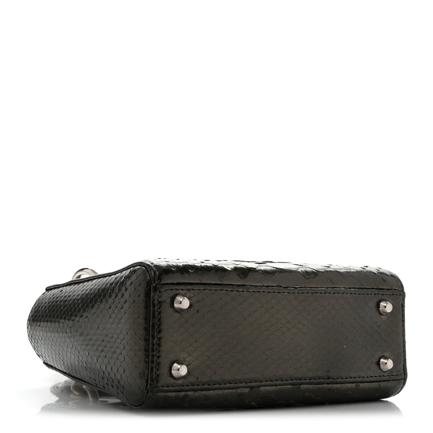 Metallic Snakeskin Medium Lady Dior Silver