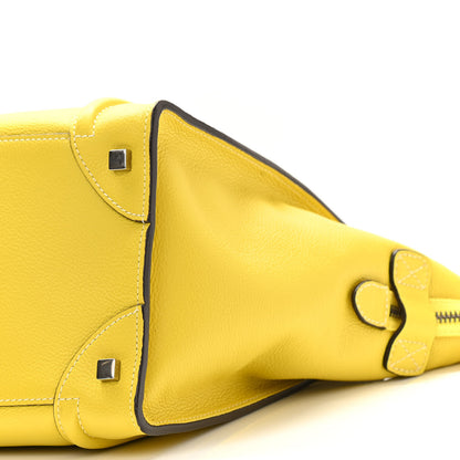 Celine Drummed Calfskin Mini Luggage Citron 9 of 9