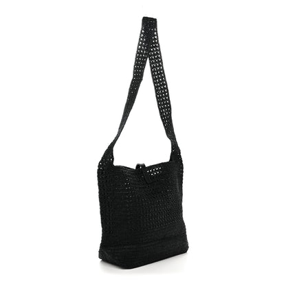 Saint Laurent Raffia Monogram Le 5 A 7 Medium Tote Black 3 of 11
