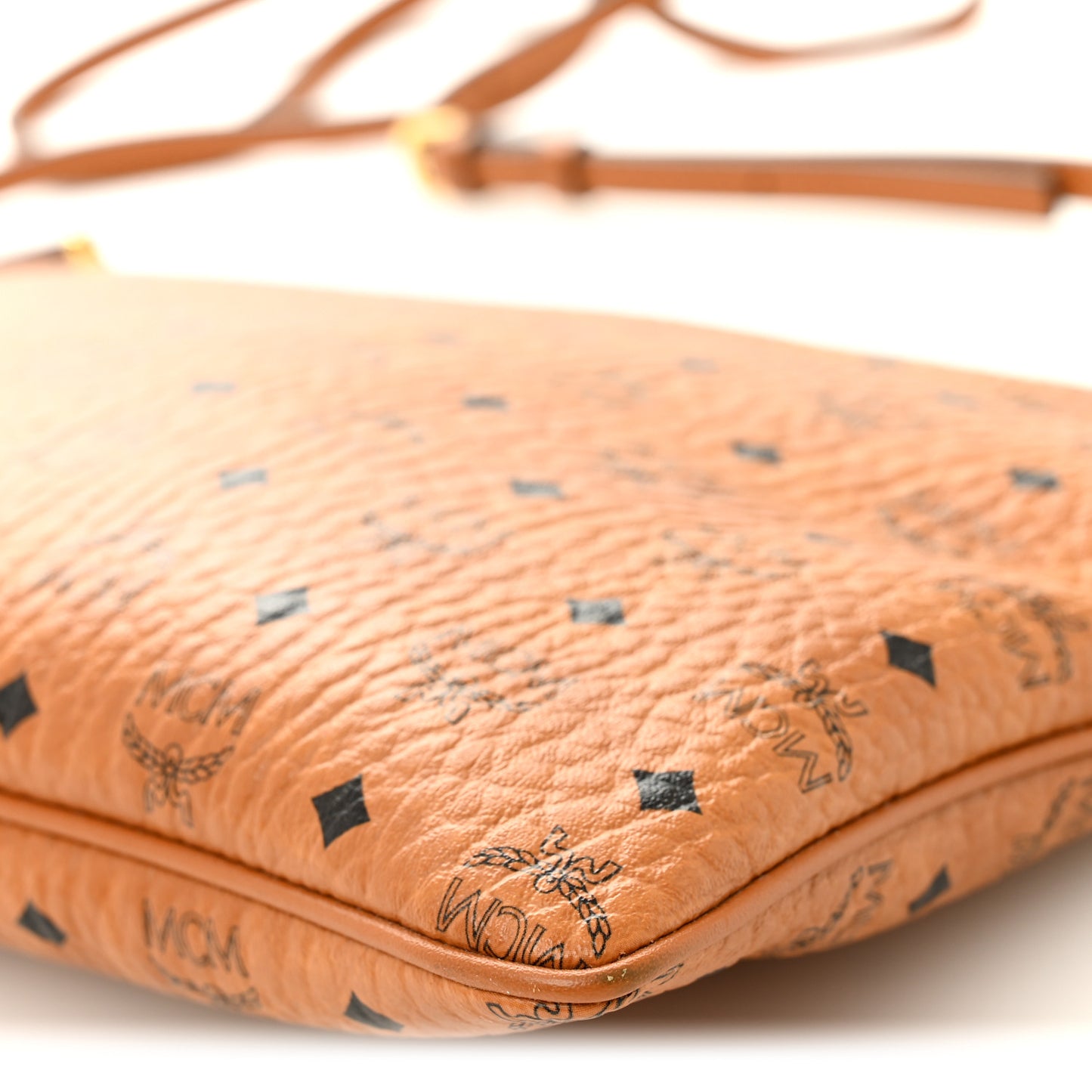 Visetos Medium Crossbody Pouch Cognac